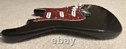 2010 Fender Starcaster Stratocaster Body -Black- New Red Tortoise Pickguard