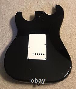 2011 Fender Starcaster Stratocaster Body -Black- New Red Tortoise Pickguard