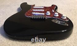 2011 Fender Starcaster Stratocaster Body -Black- New Red Tortoise Pickguard