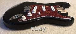 2011 Fender Starcaster Stratocaster Body -Black- New Red Tortoise Pickguard