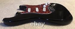 2011 Fender Starcaster Stratocaster Body -Black- New Red Tortoise Pickguard