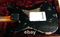 2020 Fender 57 Stratocaster Heavy Relic Aged Black 7.3lbs Strat Custom Shop
