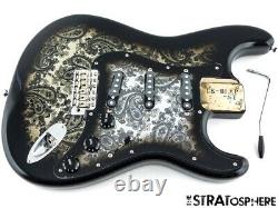 2020 LOADED Fender Limited Edition Black Paisley Stratocaster Strat BODY