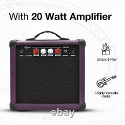 39 Inch Electric Guitar Amplifier Complete Kit Beginners Starter Set Natural