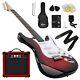 39 Inch Electric Guitar And Amplifier Complete Kit Beginners Starter Set Red