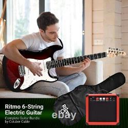 39 Inch Electric Guitar and Amplifier Complete Kit Beginners Starter Set Red