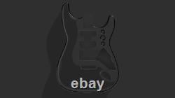 3D Printed Fender Stratocaster Guitar Body, Custom Design, Hollow Flat Pattern