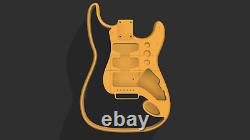 3D Printed Fender Stratocaster Guitar Body, Custom Design, Hollow Flat Pattern