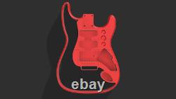 3D Printed Fender Stratocaster Guitar Body, Custom Design, Hollow Flat Pattern