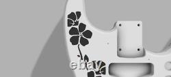 3D Printed Fender Stratocaster Guitar Body, Custom Design Sakura Blossom Pattern