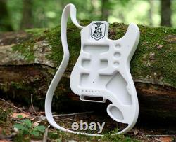 3D Printed Fender Stratocaster Guitar Body, Tremolo, Fully Hollow, White