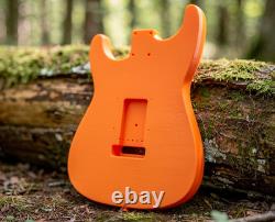 3D Printed Fender Stratocaster Guitar Body, Tremolo, Orange