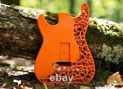 3D Printed Fender Stratocaster Guitar Body, Tremolo, TSC, Orange