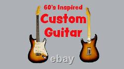 60's Inspired Custom SSS Electric Guitar with Gator Case Strat Style Full Custom