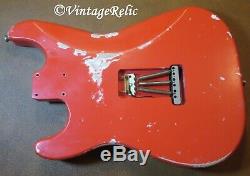 Aged RELIC loaded nitro Stratocaster body LIGHT alder Fender'65 pups FIESTA RED