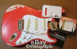 Aged RELIC loaded nitro Stratocaster body LIGHT alder Fender'65 pups FIESTA RED