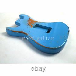 Electric Guitar Body S-S-S Vintage Blue for Fender Stratocaster Style Part Relic