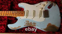 Fender 1957 Stratocaster Heavy Relic Modern Spec Sonic Blue Custom Shop 7lbs