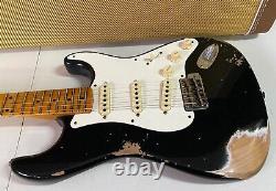 Fender 1957 Stratocaster Heavy Relic Modern Specs Black Custom Shop 7.5 lbs RARE