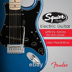 Fender Affinity Series Stratocaster Electric Guitar Blue with Gig Bag Bundle