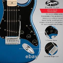 Fender Affinity Series Stratocaster Electric Guitar Blue with Gig Bag Bundle