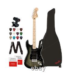 Fender Affinity Series Stratocaster FMT HSS Electric Guitar Black Bundle