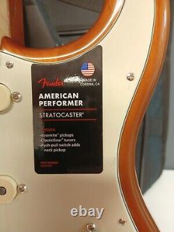 Fender American Performer Stratocaster Honey Burst Guitar with Bag, COA, Tag New