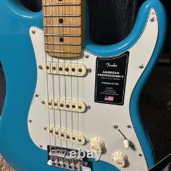 Fender American Professional II Stratocaster 6 String Electric Guitar Cyan