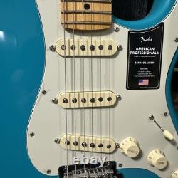 Fender American Professional II Stratocaster 6 String Electric Guitar Cyan