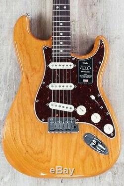 Fender American Ultra Stratocaster Guitar with Case, Rosewood Board, Aged Natural