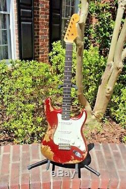 Fender Custom Shop'62 Stratocaster Custom Super Heavy Relic Aged Red Sparkle