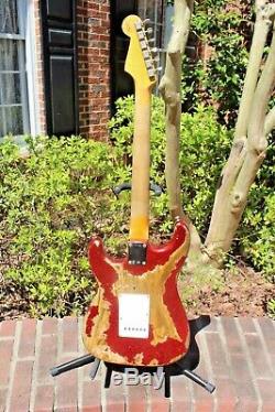 Fender Custom Shop'62 Stratocaster Custom Super Heavy Relic Aged Red Sparkle