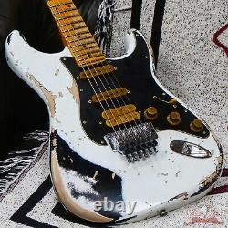 Fender Custom Shop White Lightning Stratocaster HSS Floyd Rose Black Guard Black