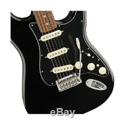 Fender Deluxe Stratocaster Electric Guitar, Pau Ferro Fingerboard, Black