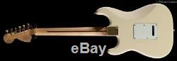 Fender LTD Mahogany Blacktop Stratocaster HHH Olympic White Gold Hardware (249)