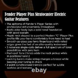 Fender Player Plus Stratocaster, Pau Ferro, Aged Candy Apple Red EG Open Box