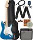 Fender Squier Affinity Stratocaster Bundle, Lake Placid Blue, Frontman 10g Amp, Gig