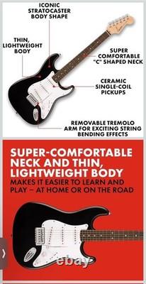 Fender Squier Debut Series Stratocaster Electric Beginner Guitar in Black