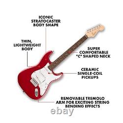 Fender Squier Debut Series Stratocaster Electric Guitar, Beginner Guitar, wit