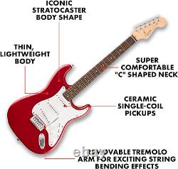 Fender Squier Debut Series Stratocaster Electric Guitar, Beginner Guitar, with