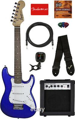 Fender Squier Mini Strat Electric Guitar Imperial Blue with Amplifier