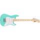 Fender Squier Mini Stratocaster Electric Guitar, Sea Foam Green, Maple Fingerboa