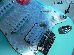 Fender Squier Stratocaster Guitar TurboCharged with Blender MOD Seafoam Strat HSS