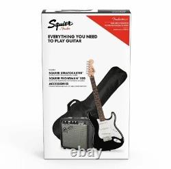 Fender Squier Stratocaster Guitar and Squier Frontman 10G Amp Pack Black