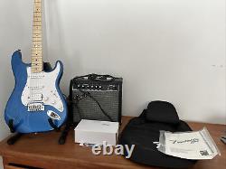 Fender Squire Stratocaster Guitar, Blue With Amp Full Kit