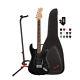 Fender Standard Stratocaster Hss 6 String Electric Black Guitar Bundle