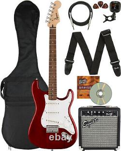 Fender Stratocaster HT, White Pickguard Crimson Red Transparent with Frontman 10