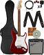 Fender Stratocaster Ht, White Pickguard Crimson Red Transparent With Frontman 10