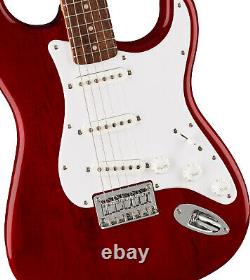 Fender Stratocaster HT, White Pickguard Crimson Red Transparent with Frontman 10