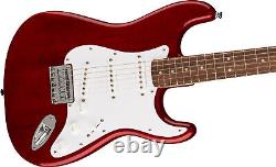 Fender Stratocaster HT, White Pickguard Crimson Red Transparent with Frontman 10